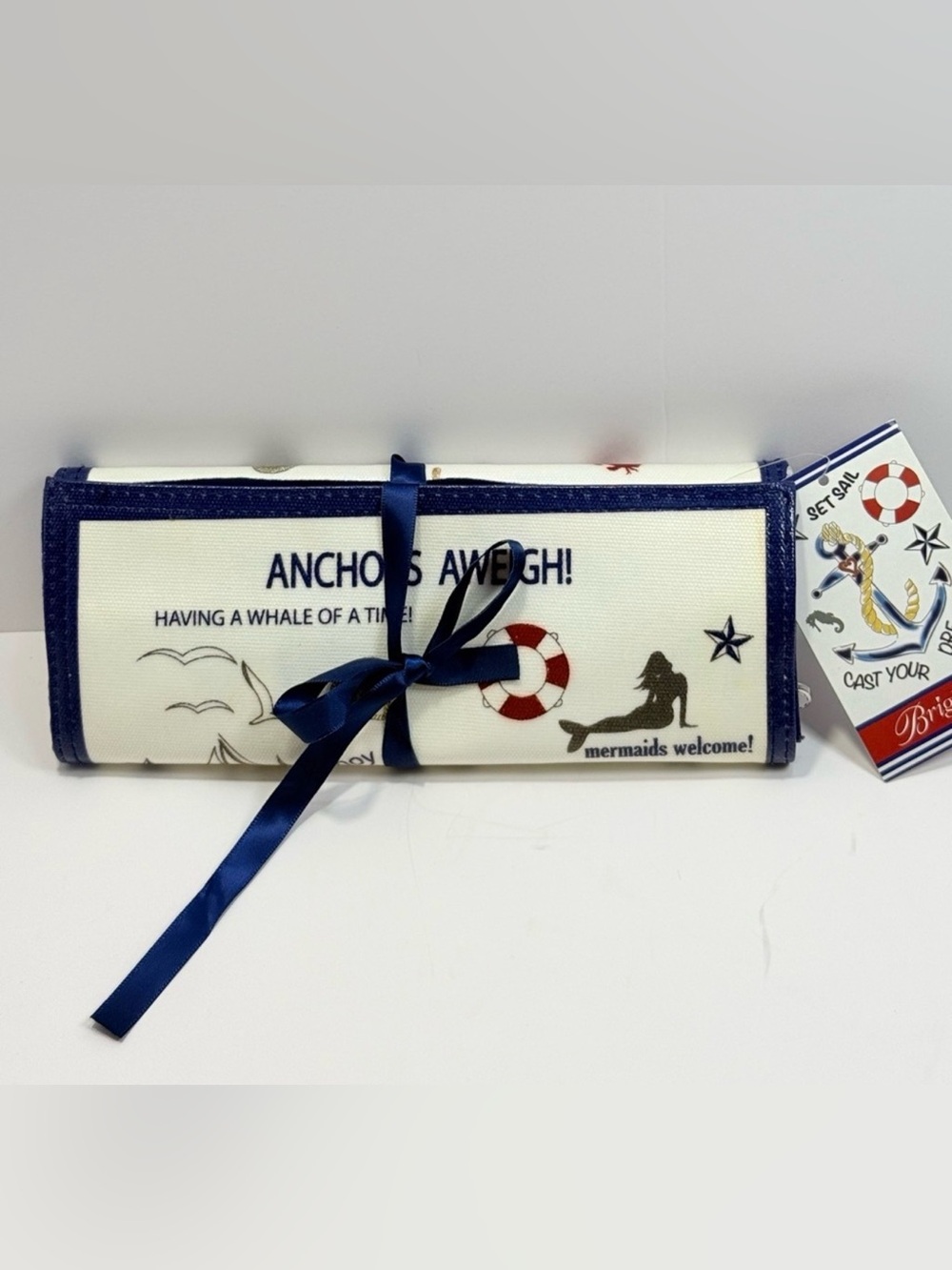 Brighton seaside chic nautical jewelry roll NWT